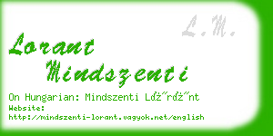 lorant mindszenti business card